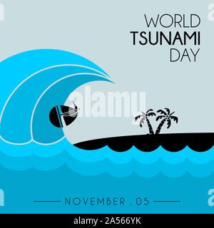 Welt Tsunami Tag, vom Strand aus gesehen Stockfoto