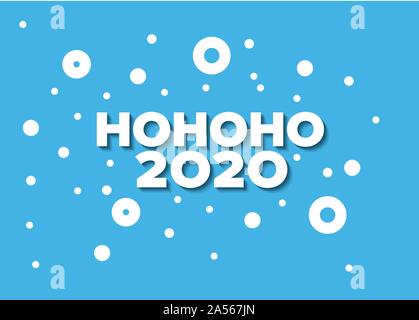 Abstract vector Blue Christmas Card Template mit Jahreszeit Worte hohoho und Schneeflocken im Hintergrund Stock Vektor