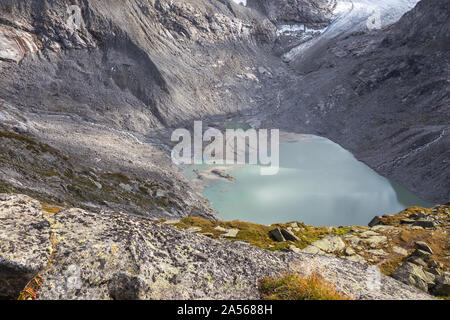 (Obersulzbachsee Sulzsee) proglazialen See. Obersulzbach Kees Gletscher der Venediger Berg Gruppe. Nationalpark Hohe Tauern. Österreichischen Alpen. Stockfoto