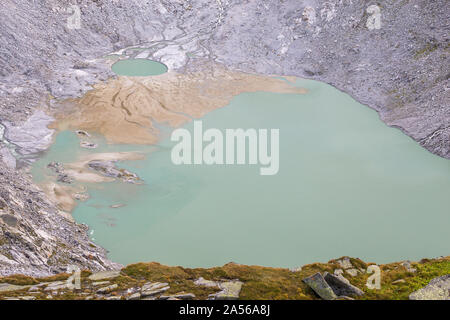 (Obersulzbachsee Sulzsee) proglazialen See. Obersulzbach Kees Gletscher der Venediger Berg Gruppe. Nationalpark Hohe Tauern. Österreichischen Alpen. Stockfoto