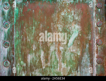 Detail der Bronze Tür. Stockfoto