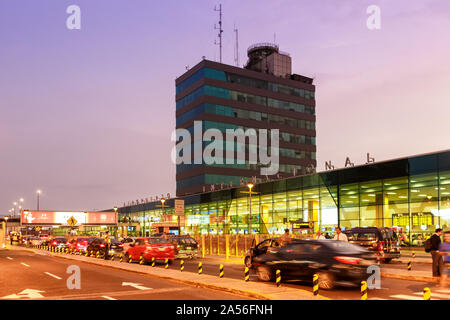 Lima, Peru - Februar 3, 2019: Terminal des Flughafen Lima (LIM) in Peru. Stockfoto