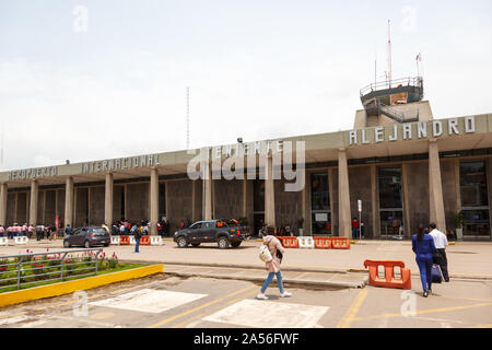 Cusco, Peru - Februar 2, 2019: Terminal des Flughafen Cusco (CUZ) in Peru. Stockfoto