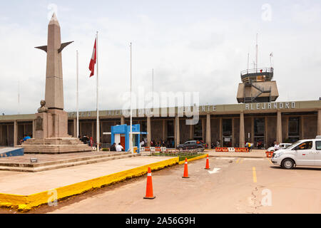 Cusco, Peru - Februar 2, 2019: Terminal des Flughafen Cusco (CUZ) in Peru. Stockfoto