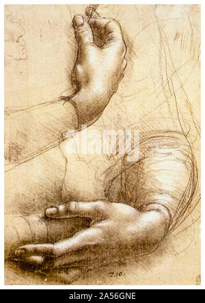 Leonardo Da Vinci Zeichnungen, Handstudium, zeichnen, circa 1474 Stockfoto