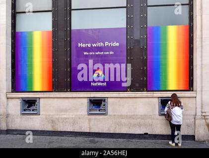 London, England, UK. NatWest Bank in London Pride Stockfoto