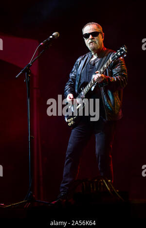 Juli 4, 2019, Moapa Nevada, Eric Bloom von Blue Oyster Cult auf der Bühne im Moapa Event Center in Moapa, Nevada. Stockfoto