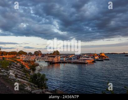 Blick auf die St. Mary's River von Bellevue Park/Sault Ste.Marie/Ontario-Canada Stockfoto