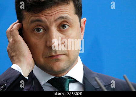 Wolodymyr Selensky-Treffen der Dt. Bundeskanzlerin mit dem ukrainischen Praesidenten, Bundeskanzleramt, 18. Juni 2019, Berlin/Volodymyr Zelensky - Stockfoto