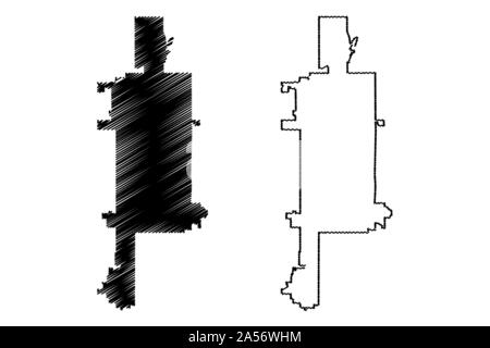 Scottsdale City (USA Städte, Vereinigte Staaten von Amerika, usa Stadt) Karte Vektor-illustration, kritzeln Skizze Stadt Scottsdale Karte Stock Vektor