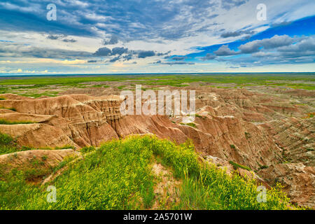 Formationen an der Wand, Badlands National Park, South Dakota. Stockfoto