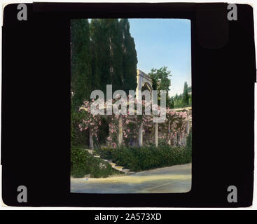 Villa Bel Riposo, San Domenico, Toskana, Italien. Pergola Schritte Stockfoto