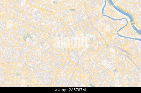 Druckbarer Stadtplan Itabashi, Präfektur Tokio, Japan. Karte Vorlage für die geschäftliche Nutzung. Stock Vektor