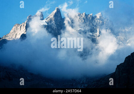 Die südwand von La Meije im Nationalpark Ecrins, Dauphiné, Frankreich Stockfoto