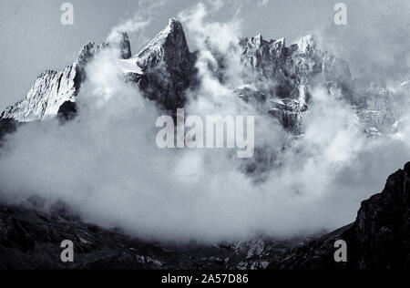 Die südwand von La Meije im Nationalpark Ecrins, Dauphiné, Frankreich Stockfoto