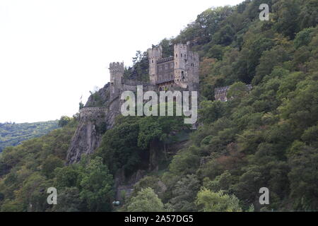 Burg Rheinstein, Rhein Stockfoto