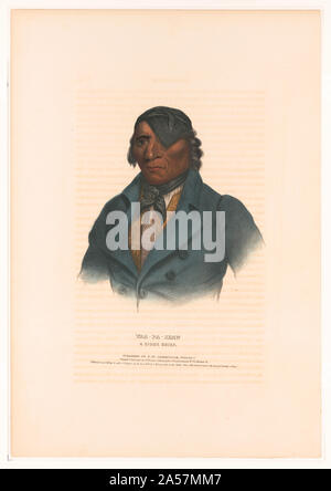 Waa-Pa - Shaw, ein Sioux Chief/Gedruckt & gefärbt an I.T. Bowens lithographischen Einrichtung Nr. 94 Walnuß-Str. Stockfoto