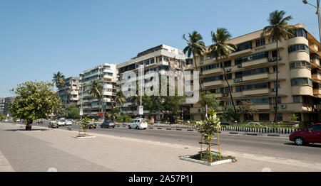 Im Art déco-Stil Eigentumswohnungen auf der Marine Drive, Mumbai, Maharashtra, Indien Stockfoto