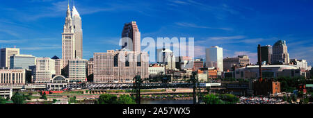 Wolkenkratzer in einer Stadt, Cleveland, Ohio, USA Stockfoto