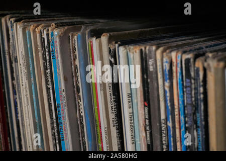 Foto vom Plattencover Ausblendung von zentralen Fokuspunkt Stockfoto