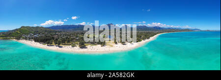 Luftaufnahme von tropischen Kailua Beach, Kailua, Oahu, Hawaii Inseln, USA Stockfoto