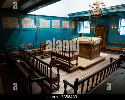 Innenraum der Portugiesischen Synagoge, Amsterdam, Nordholland, Niederlande Stockfoto