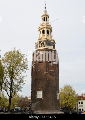 Montelbaanstoren Turm, Amsterdam, Nordholland, Niederlande Stockfoto