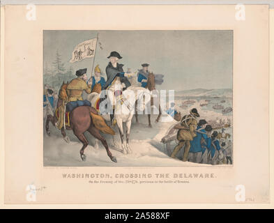 Washington Überquerung des Delaware: am Abend des 25.Dezember. 1776, vor der Schlacht von Trenton Stockfoto