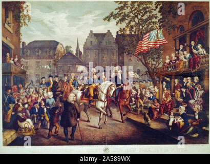 Washington's triumphalen Einzug in New York, November 25th, 1783/C Inger lith. Stockfoto