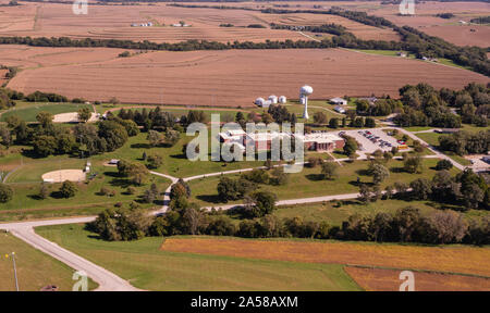 Luftbild von Malvern, Mills County, Iowa, USA. Stockfoto