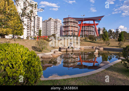 Espaço Engenheiro Riugi Kojima, Bereich Ingenieur Riugi Kojima Plaza zum Gedenken an centennial Japanische Einwanderung, Interieur, São José dos Campos, Sao Pau Stockfoto