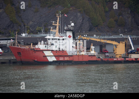 Samuel Risley Küstenwache Boot angedockt in Quebec City, Kanada Stockfoto