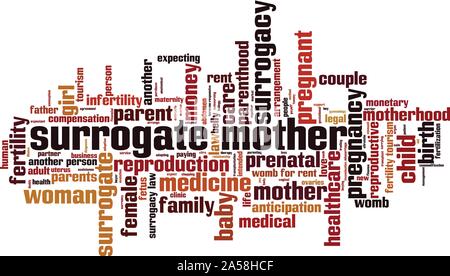Leihmutter Wort cloud Konzept. Collage aus Worte über Leihmutter. Vector Illustration Stock Vektor