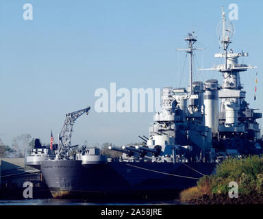USS North Carolina, in der Cape Fear River, Wilmington, North Carolina Stockfoto