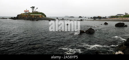 Panorama Ansicht von Battery Point Lighthouse in Crescent City Kalifornien USA Stockfoto