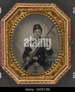 Unbekannter Soldat in der Union einheitlich mit muskete Stockfoto