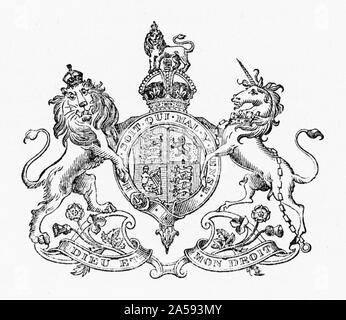 Gravur der Wappen für die Herrschaft von Neuseeland. Von einem Neuseeland Satzung Buch, 1930. Stockfoto