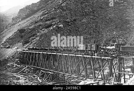 Devil's Gate Bridge, Weber County, Utah 1869. Stockfoto