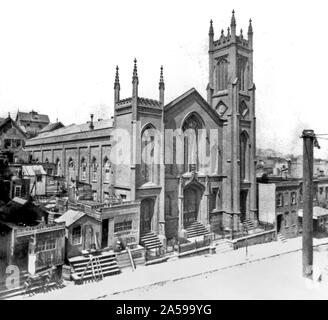 Geschichte Kaliforniens - First Presbyterian Church, Stockton Street, San Francisco Ca. 1866 Stockfoto