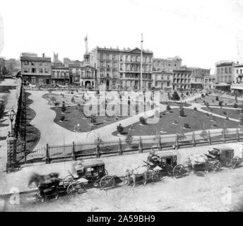 Geschichte Kaliforniens - Portsmouth Square oder Plaza, San Francisco Ca. 1866 Stockfoto