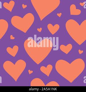 Nahtlose Muster. Halloween Herbst Dekoration mit Herzen in Vektor Stock Vektor