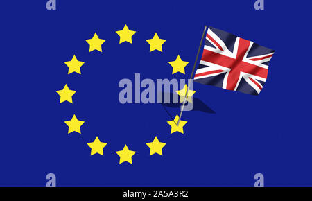 EU-britische Flagge, Brexit, Souveränität Konzept. Referendum. Stockfoto