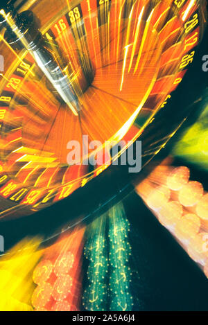 Roulette-Rad und Pommes frites Stockfoto