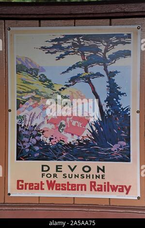 Ein vintage Great Western Railway travel Poster Werbung Devon für Sonnenschein. Stockfoto