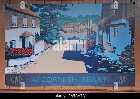 Ein vintage Great Western Railway travel Anzeige Plakat mit der Darstellung eines Cornish Fähre, am Severn Valley Railway. Stockfoto