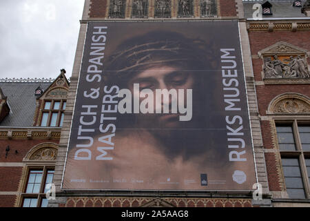 Reklametafeln Rembrandt und Goya Ausstellung Im Rijksmuseum Amsterdam Die Niederlande 2019 Stockfoto
