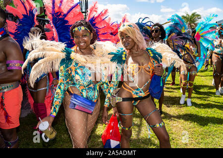 Parade der Carnival Bands in Miami Carnival für 2019; Ereignis war in Miami Dade County Fair und Expo Gelände am 13. Oktober 2019 statt Stockfoto