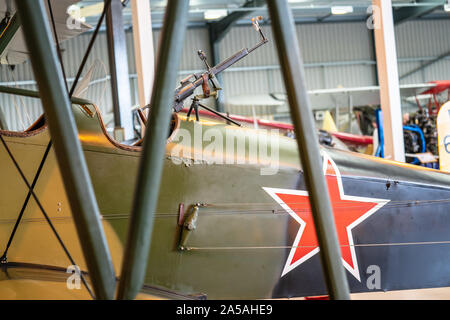 OLD WARDEN, BEDFORDSHIRE, Großbritannien, Oktober 6, 2019. Fragment von 1944 POLIKARPOV PO 2. Renntag um Shuttleworth Stockfoto