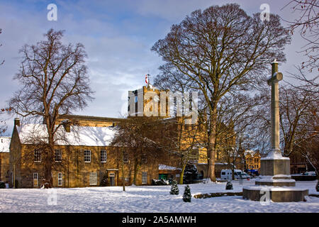 Hexham Abbey im Winter, Hexham, Northumberland, England, Vereinigtes Königreich Stockfoto