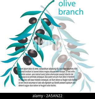 Olive Branch poster Vector Illustration. Elegante Flyer. Stock Vektor